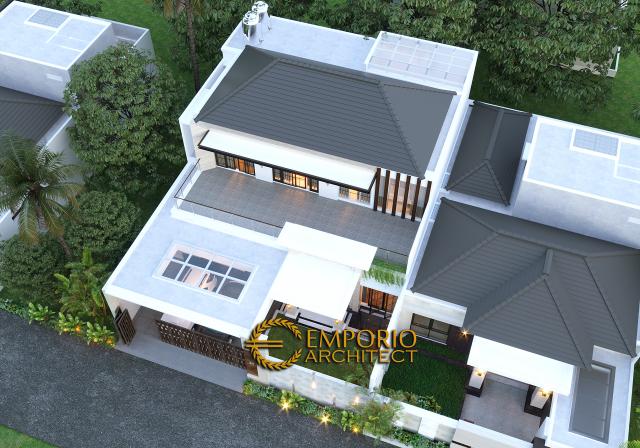 Desain Masterplan Tampak Depan Rumah Modern Classic 2 Lantai Bapak Nanda di Padang, Sumatera Barat