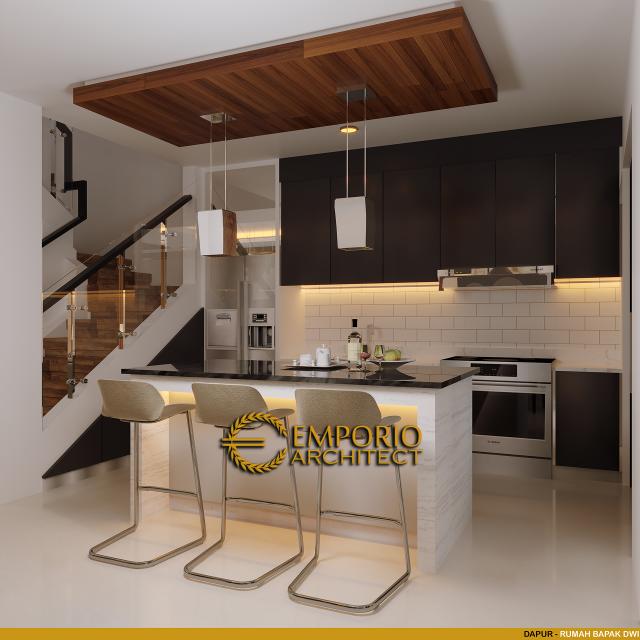 Desain Dapur Rumah Modern Classic 2.5 Lantai Bapak Dwi di Jakarta Selatan