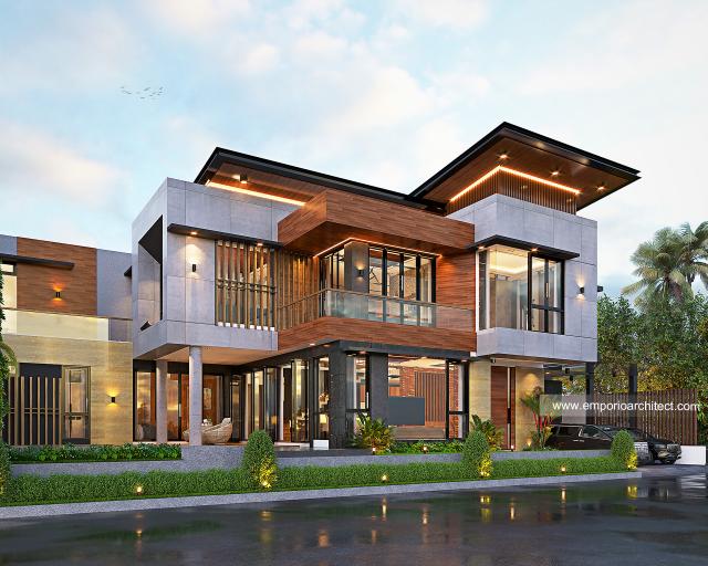 Gambar 1 Desain Rumah Modern Industrial 2 Lantai Mr. MD di  Jember, Jawa Timur