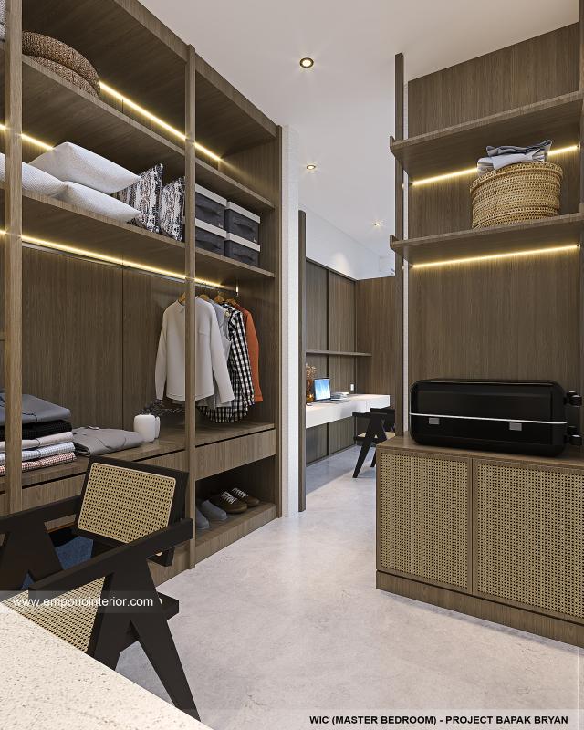 Desain WIC - Kamar Tidur Utama Rumah Modern Industrial 2.5 Lantai Bapak BYN di Bali