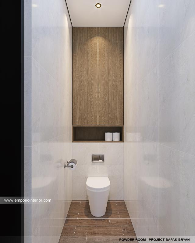 Desain Toilet Tamu Rumah Modern Industrial 2.5 Lantai Bapak BYN di Bali