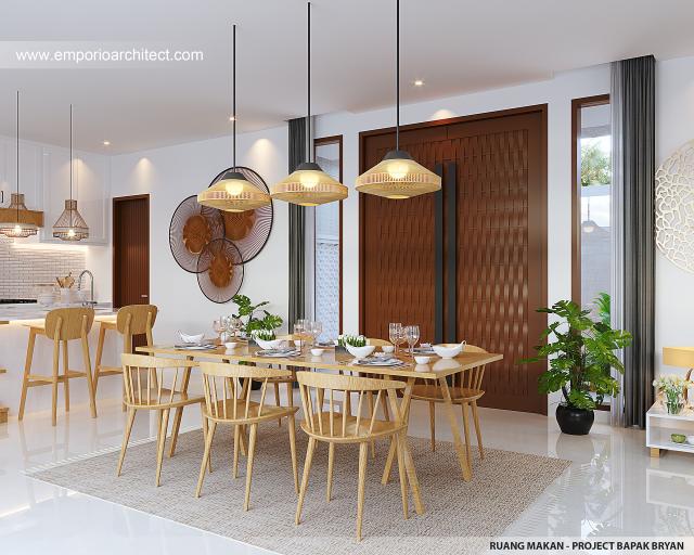 Desain Ruang Makan Rumah Modern Industrial 2.5 Lantai Bapak BYN di Bali