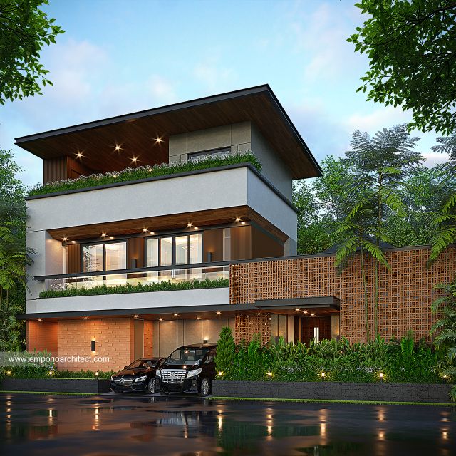 Desain Rumah Modern Industrial 3 Lantai Bapak DWT 1888 di  Yogyakarta