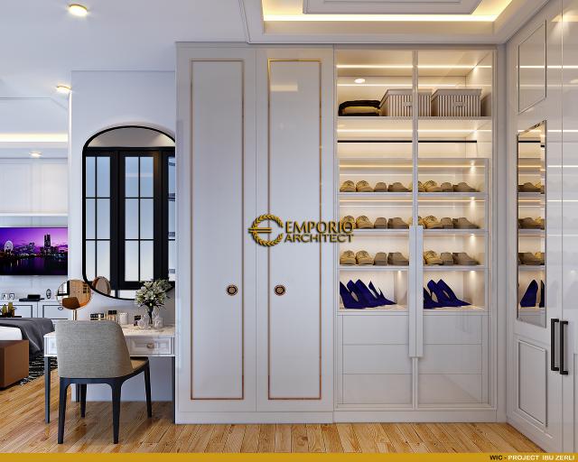 Desain Walk In Closet Rumah Modern Klasik 2 Lantai Ibu Zerli di Jakarta