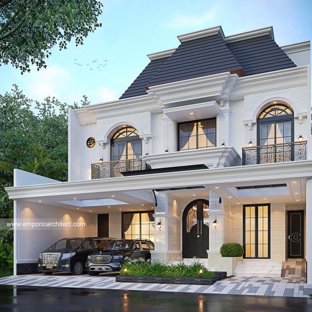 Gambar 1 Desain Rumah Klasik Modern 3 Lantai Bapak RFK 1756 di  Yogyakarta