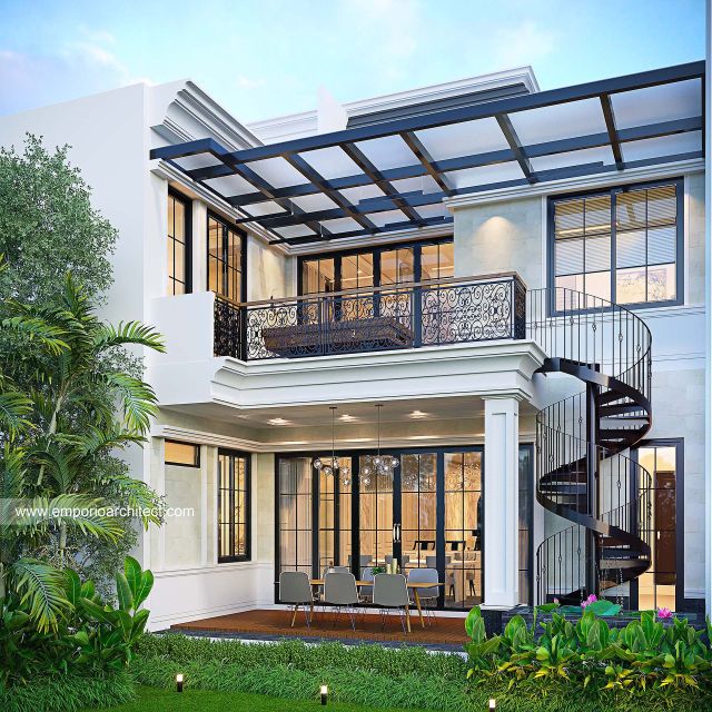 Gambar 3 Desain Rumah Klasik Modern 3 Lantai Bapak RFK 1756 di  Yogyakarta