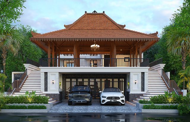 Desain Rumah Modern Klasik 3 Lantai Bapak NVN 1943 di  Bogor