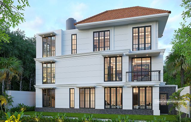 Gambar 3 Desain Rumah Modern Klasik 3 Lantai Bapak NVN 1943 di  Bogor