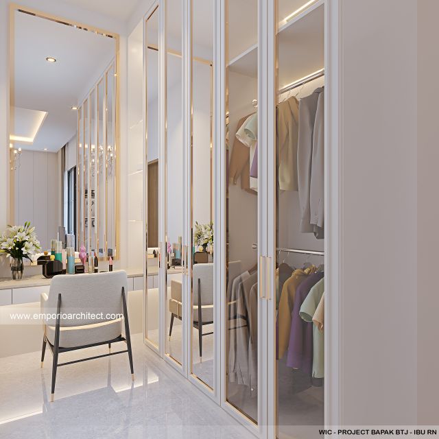 Desain Walk In Closet Rumah Modern Kontemporer 2 Lantai Bapak BTJ dan Ibu RN di Bekasi