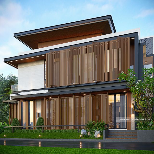 Desain Tampak Samping Rumah Modern Minimalis 2 Lantai Bapak ADR di Jawa Timur