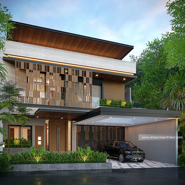 Desain Tampak Depan 3 Rumah Modern Minimalis 2 Lantai Bapak EVN di Semarang