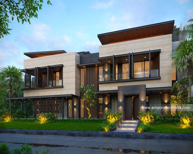 Desain Tampak Samping Rumah Modern Minimalis 2 Lantai Bapak LVN di BSD, Tangerang Selatan