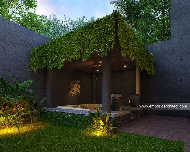 Desain Gazebo Rumah Modern Minimalis 2 Lantai Bapak LVN di BSD, Tangerang Selatan