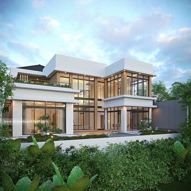 Desain Tampak Belakang Rumah Modern Minimalis 3 Lantai Bapak PNN di Samarinda