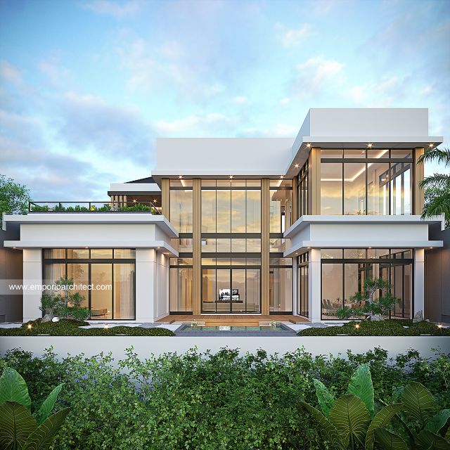 Desain Tampak Belakang 2 Rumah Modern Minimalis 3 Lantai Bapak PNN di Samarinda