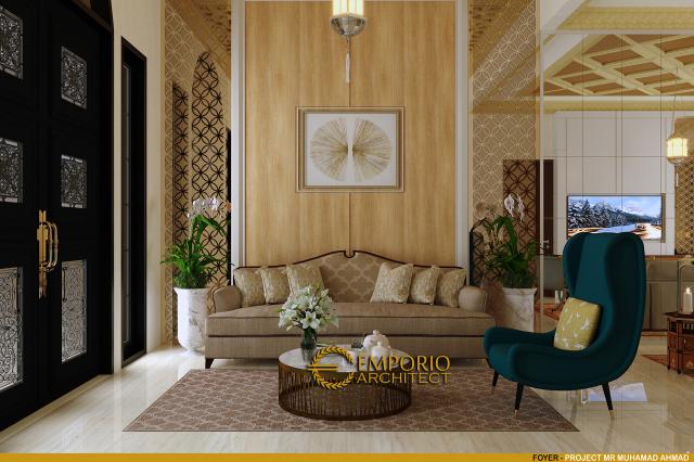 Desain Foyer Rumah Moroccan Style 1.5 Lantai Bapak M. Ahmad di Cirebon, Jawa Barat