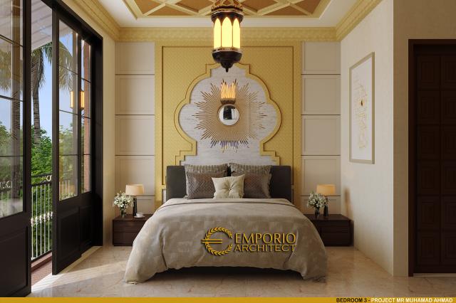 Desain Kamar Tidur 3 Rumah Moroccan Style 1.5 Lantai Bapak M. Ahmad di Cirebon, Jawa Barat