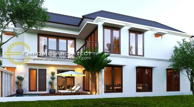 Desain Exterior 2 Rumah Villa Bali 2 Lantai Bapak Nawan di Bali