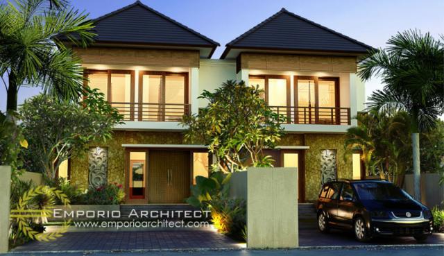 Gambar 1 Desain Rumah Villa Bali 2 Lantai Ibu Nyomi di  Denpasar, Bali