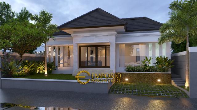 Desain Exterior Rumah Villa Bali 1 Lantai Pak Syaikhul Islam di Surabaya