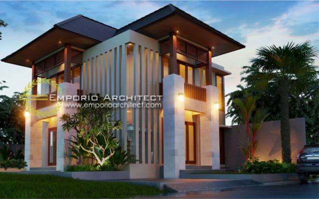 Desain Exterior Rumah Villa Bali 2 Lantai Bapak Putu Yudi di Denpasar, Bali