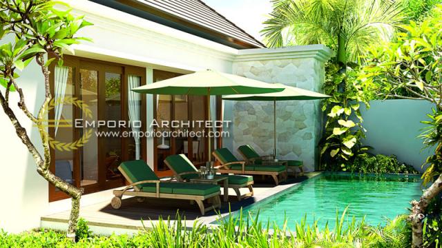 Desain Exterior 2 Rumah Villa Bali 1 Lantai Ibu Riani di Jimbaran, Bali