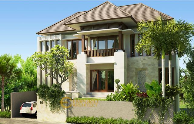 Gambar 1 Desain Rumah Villa Bali 2 Lantai Bapak dr. Rumbawa di  Denpasar, Bali