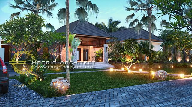 Desain Rumah Villa Bali 1 Lantai Ibu Taty di Banten