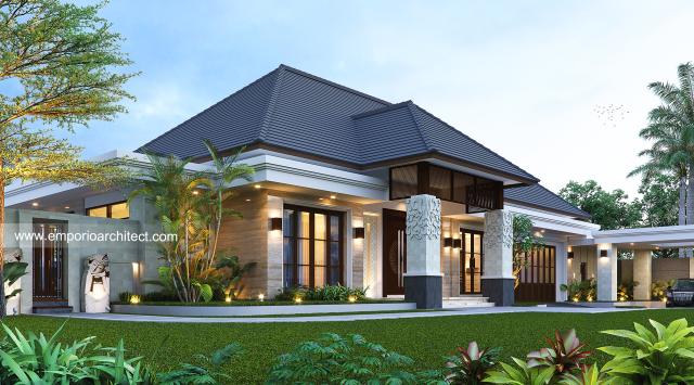 Gambar 2 Desain Rumah Villa Bali 1 Lantai Bapak BNY 1178 di  Gorontalo