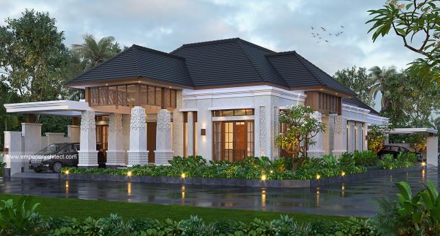 Desain Rumah Villa Bali 1 Lantai Ibu RSE di Bengkulu - Tampak Hook