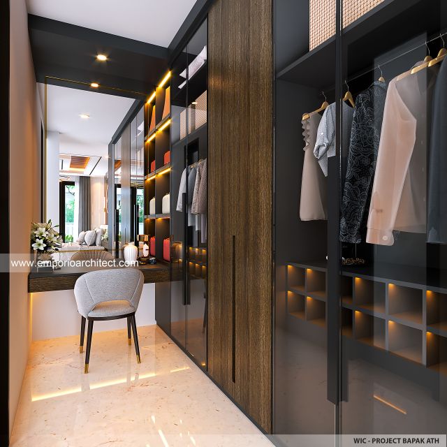 Desain Walk In Closet Rumah Villa Bali 1 Lantai Bapak ATH di Negara, Jembrana, Bali