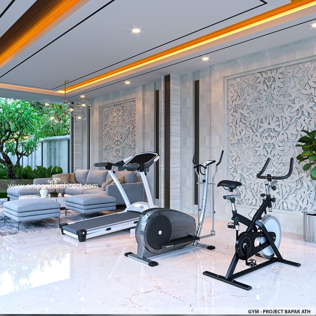 Desain Area Gym Rumah Villa Bali 1 Lantai Bapak ATH di Negara, Jembrana, Bali