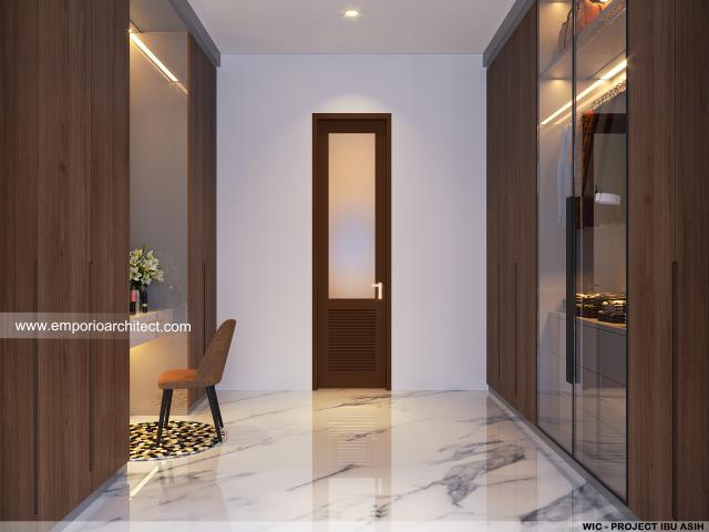 Desain Walk In Closet Rumah Villa Bali 1 Lantai Ibu ASH di Pangkalan Bun, Kalimantan Tengah