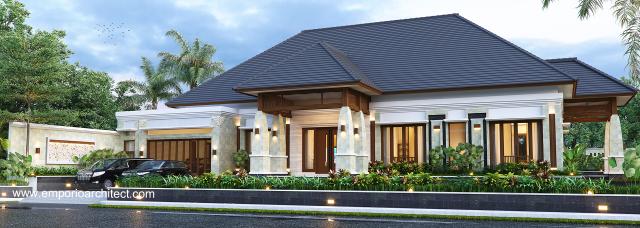 Gambar 1 Desain Rumah Villa Bali 1 Lantai Ibu ASH 1120 di  Pangkalan Bun, Kalimantan Tengah