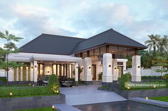 Gambar 1 Desain Rumah Villa Bali 1 Lantai Ibu WYN di  Sulawesi Barat