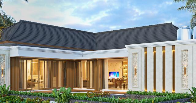 Gambar 3 Desain Rumah Villa Bali 1 Lantai Ibu Fenny di  Jakarta