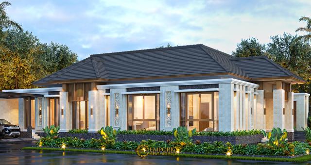 Gambar 1 Desain Rumah Villa Bali 1 Lantai Ibu Fenny di  Jakarta