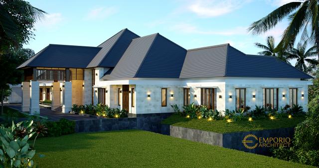 Desain Exterior 1 Rumah Villa Bali 1 Lantai Mr. D di Bukittinggi, Sumatera Barat