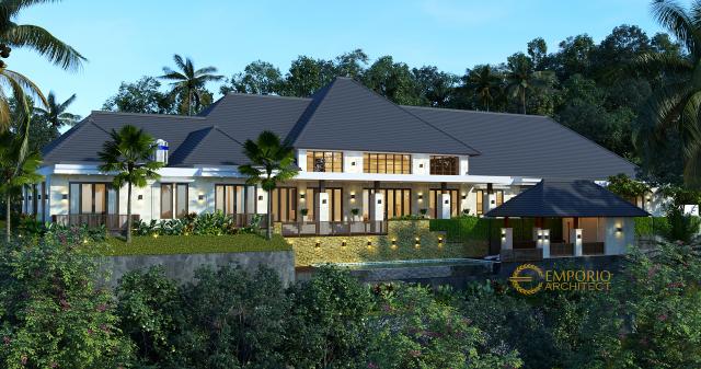 Desain Exterior 2 Rumah Villa Bali 1 Lantai Mr. D di Bukittinggi, Sumatera Barat