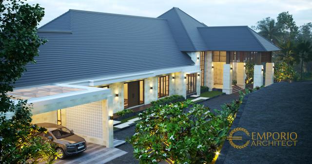 Desain Exterior 3 Rumah Villa Bali 1 Lantai Mr. D di Bukittinggi, Sumatera Barat