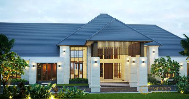 Desain Exterior 4 Rumah Villa Bali 1 Lantai Mr. D di Bukittinggi, Sumatera Barat