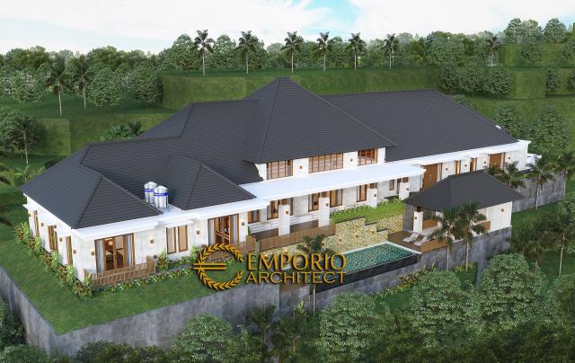 Desain Exterior 8 Rumah Villa Bali 1 Lantai Mr. D di Bukittinggi, Sumatera Barat