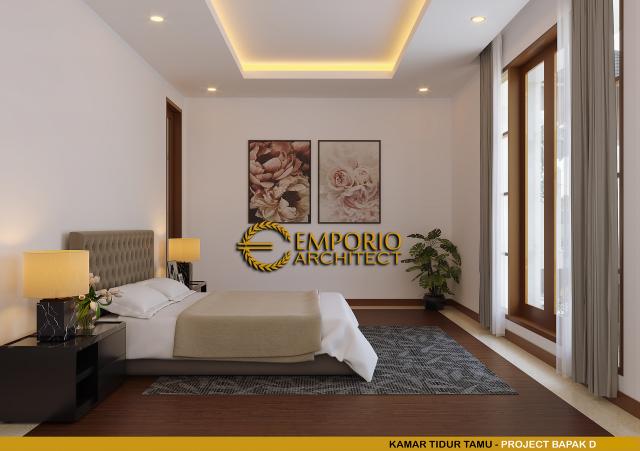 Desain Kamar Tidur Tamu Rumah Villa Bali 1 Lantai Mr. D di Bukittinggi, Sumatera Barat