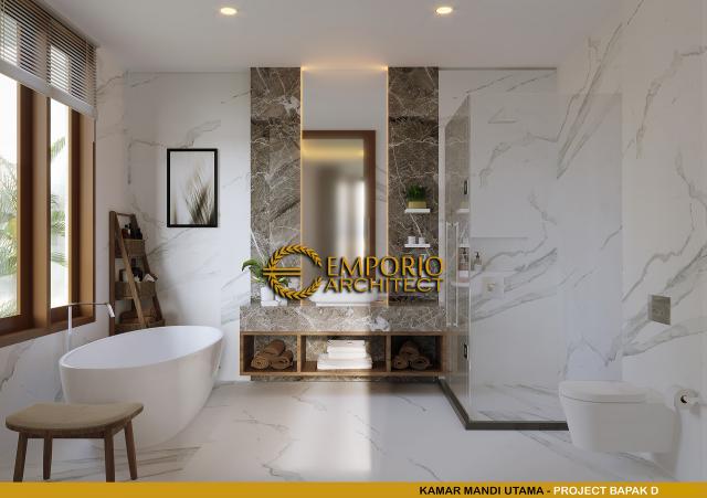 Desain Kamar Mandi Utama Rumah Villa Bali 1 Lantai Mr. D di Bukittinggi, Sumatera Barat