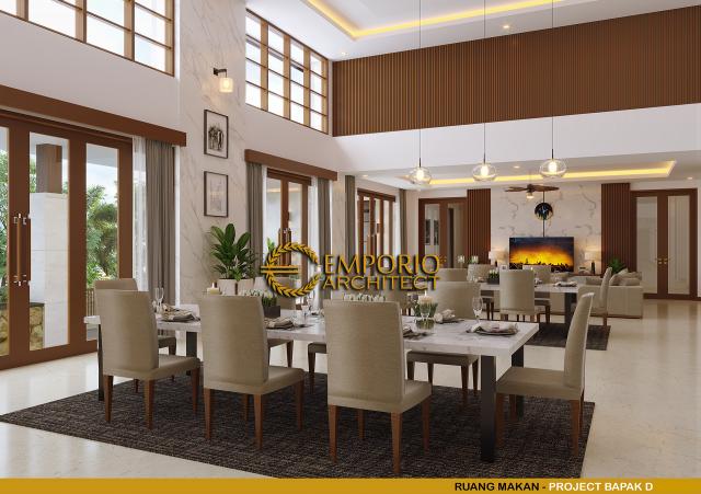 Desain Ruang Makan Rumah Villa Bali 1 Lantai Mr. D di Bukittinggi, Sumatera Barat