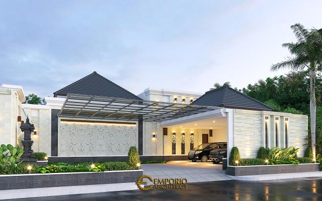 Desain Rumah Villa Bali 1.5 Lantai Ibu Dewi di Singaraja, Bali - Tampak Depan