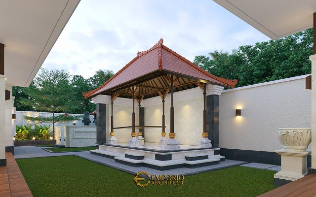 Desain Tampak Detail Belakang Rumah Villa Bali 1.5 Lantai Ibu Dewi di Singaraja, Bali