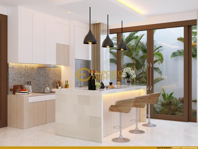 Desain Dapur Rumah Villa Bali 1.5 Lantai Bapak Baihaqi di Aceh