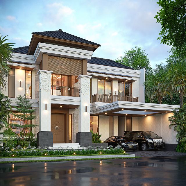 Gambar 1 Desain Rumah Villa Bali 2 Lantai Ibu R 1825 di  Cinere, Depok