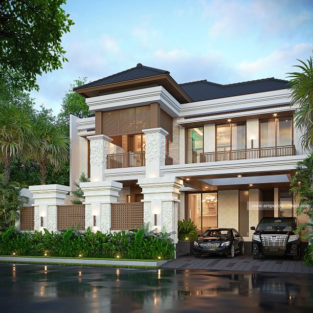 Gambar 2 Desain Rumah Villa Bali 2 Lantai Ibu R 1825 di  Cinere, Depok